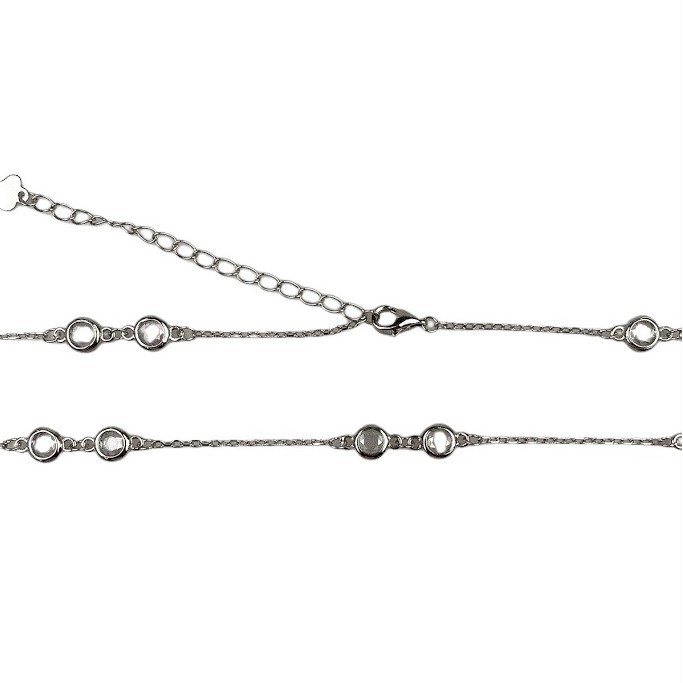 Colier Argint 925 cu Pietre, reglabil, 40+6 cm [3]