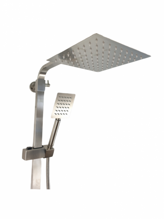 Coloana de dus Mixxus FIT-009-J INOX, 120 cm + baterie si para, monocomanda, furtun flexibil [2]