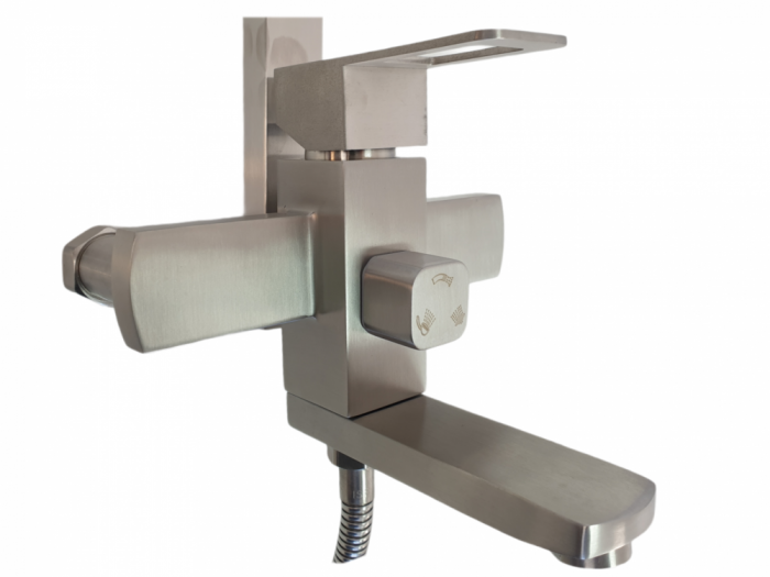 Coloana de dus Mixxus FIT-009-J INOX, 120 cm + baterie si para, monocomanda, furtun flexibil [3]