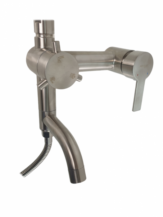 Coloana de dus Mixxus NOX-009-J, 120 cm + baterie si para, monocomanda, furtun flexibil [3]