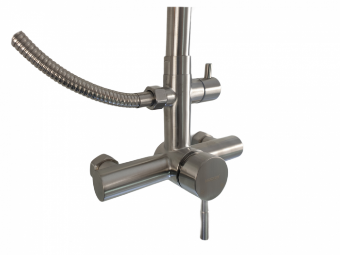 Coloana de dus Mixxus SUS-003-J, 120 cm + baterie si para, monocomanda, furtun flexibil [3]