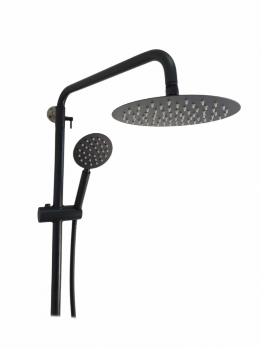 Coloana de dus MIXXUS SUS-003-J BLACK 20 cm baterie si para, monocomanda, furtun flexibil [2]