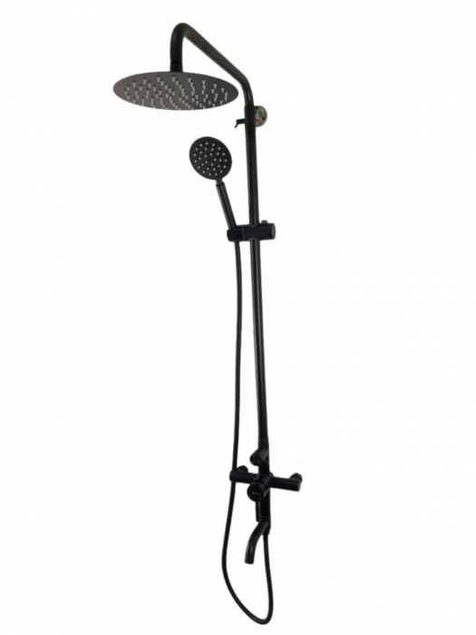 Coloana de dus Mixxus SUS-009-J NEGRU, 120 cm baterie si para, monocomanda, furtun flexibil [4]