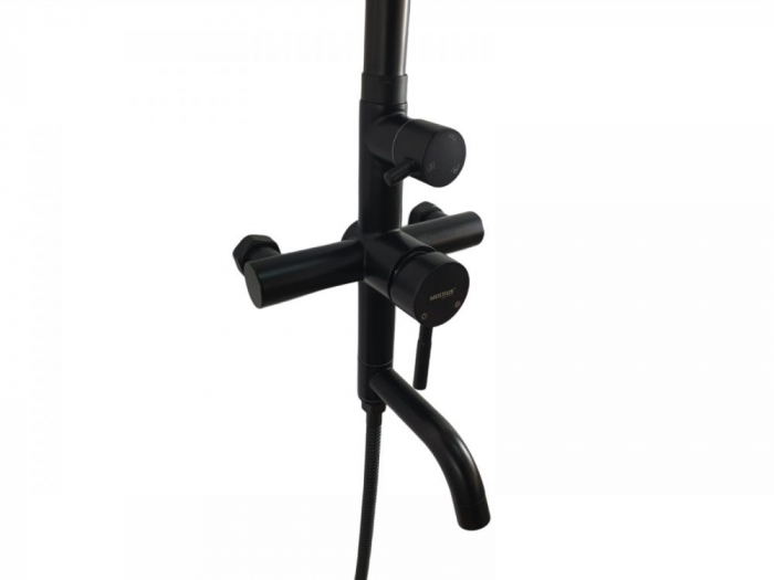 Coloana de dus Mixxus SUS-009-J NEGRU, 120 cm baterie si para, monocomanda, furtun flexibil [3]
