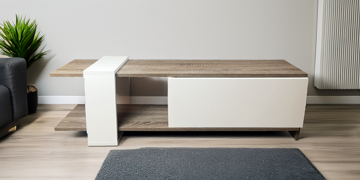Comoda TV Heden, alb si trufe, 120x25x37 cm [5]