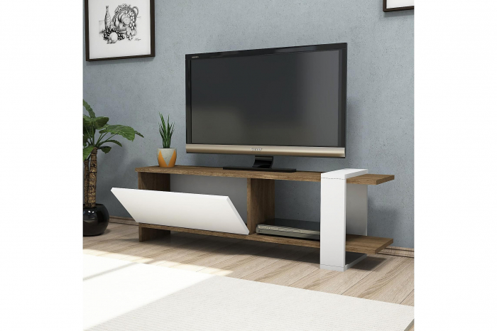 Comoda TV Heden, alb si trufe, 120x25x37 cm [3]