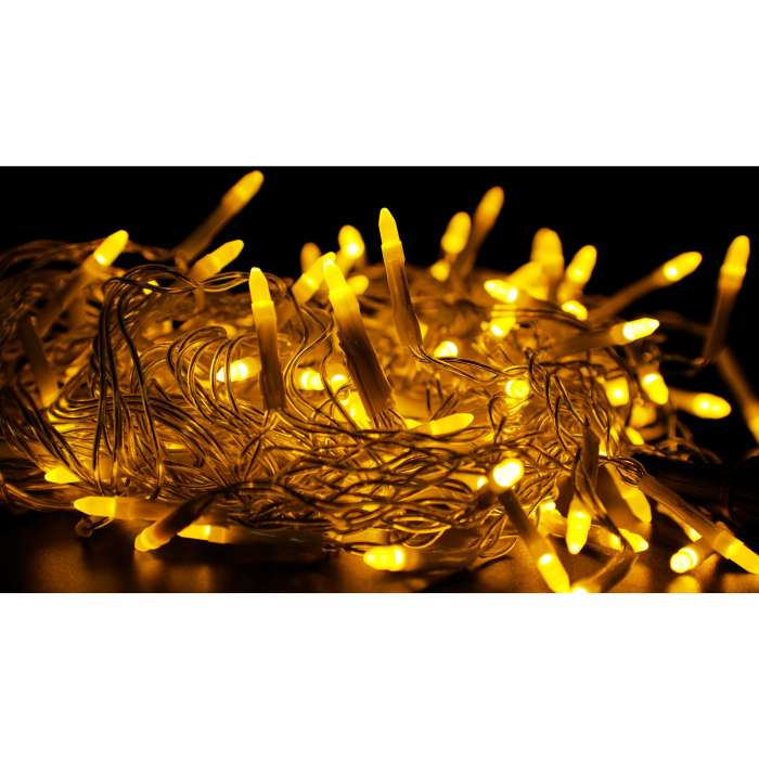 Componenta Instalatie de Craciun Flippy® Tip Franjuri, 8 jocuri de lumini, Sectiune 5 m, 143 LED-uri, Interconectabila, Fir Transparent, Alb Cald [4]