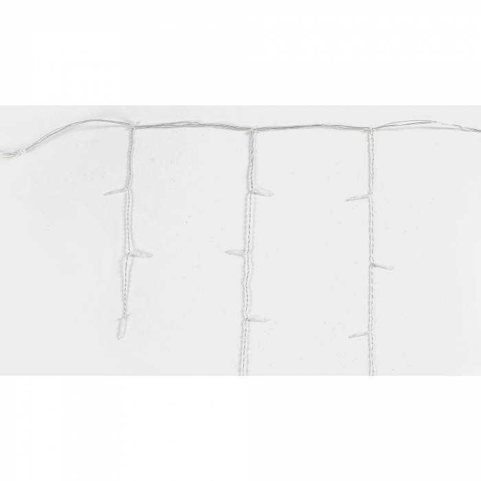 Componenta Instalatie de Craciun Flippy® Tip Franjuri, 8 jocuri de lumini Sectiune 5 m, 143 LED-uri, Interconectabila, Fir Transparent, Alb Rece, Nu contine Transformator ! [3]