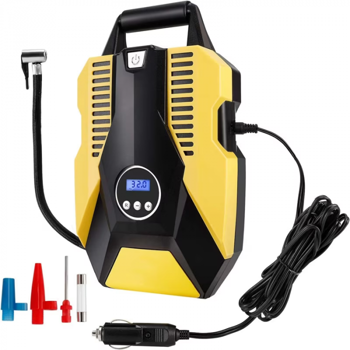 Compresor de aer auto 3 in 1, 12V DC-150 Psi, Putere nominala 120W, Display digital, lumina LED, Cablu de alimentare 3.5m [4]