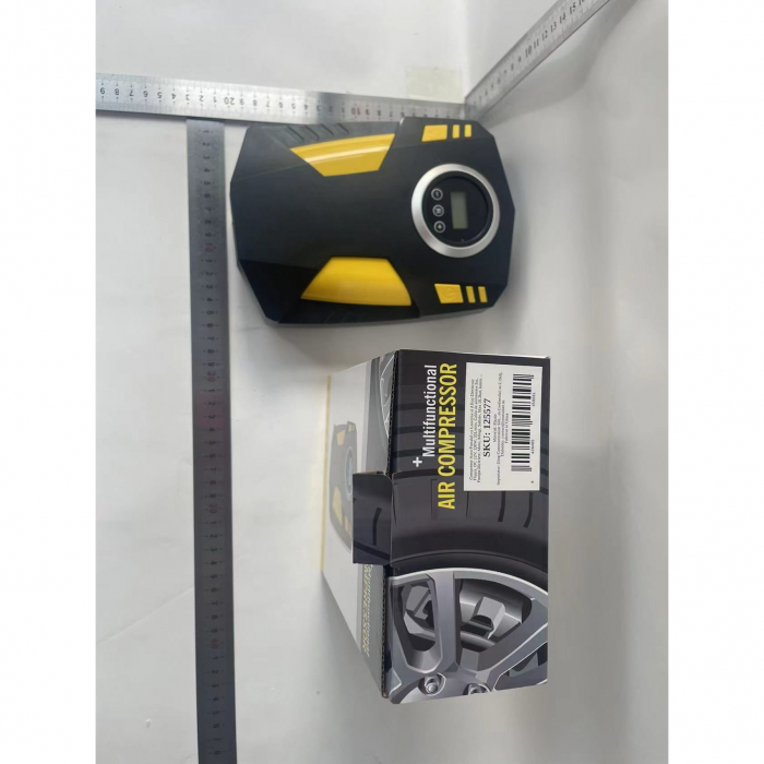 Compresor Auto Portabil cu Lanterna si Afisaj Electornic Flippy, DC 12V, 120W, 35L/min, Cablu de alimentare 3m, Pompa Biciclete, Moto, Mingi, Saltele, Max 10.3bar, lumina LED, Negru [9]
