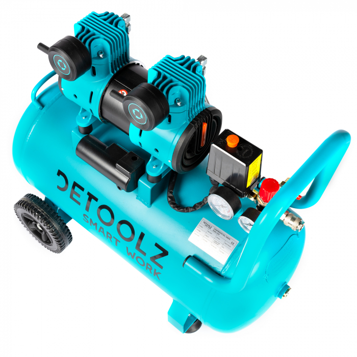Compresor Detoolz 50L fara ulei, 1680 W, debit 214L/min, 8 bar, 2 prize de aer [10]