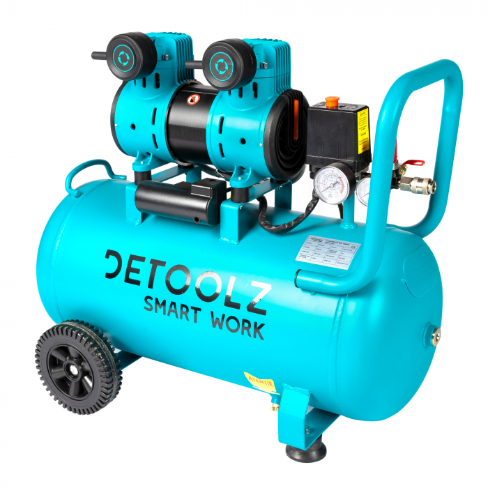 Compresor Detoolz 50L fara ulei, 1680 W, debit 214L/min, 8 bar, 2 prize de aer [15]
