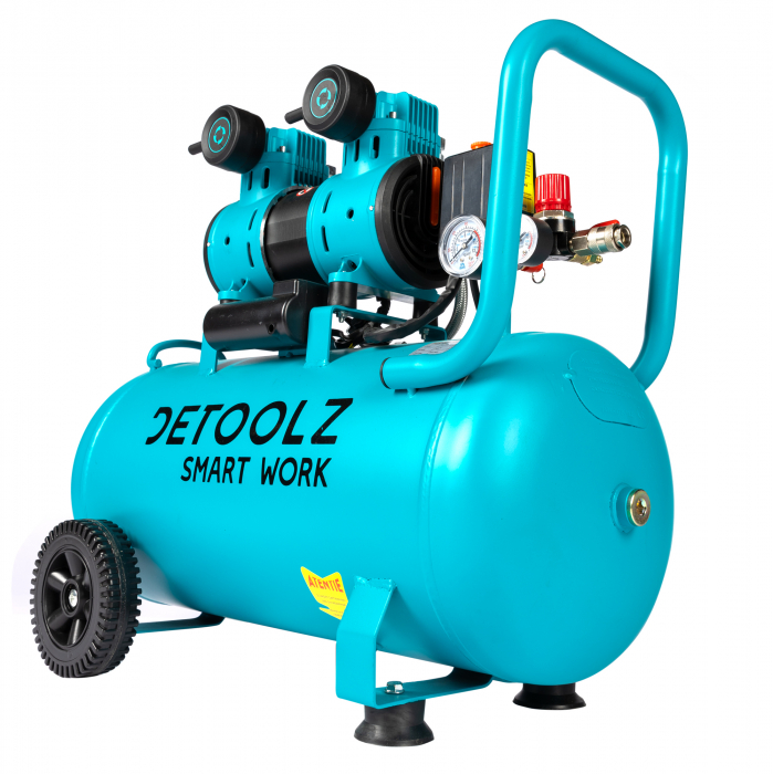 Compresor Detoolz 50L fara ulei, 1680 W, debit 214L/min, 8 bar, 2 prize de aer [11]