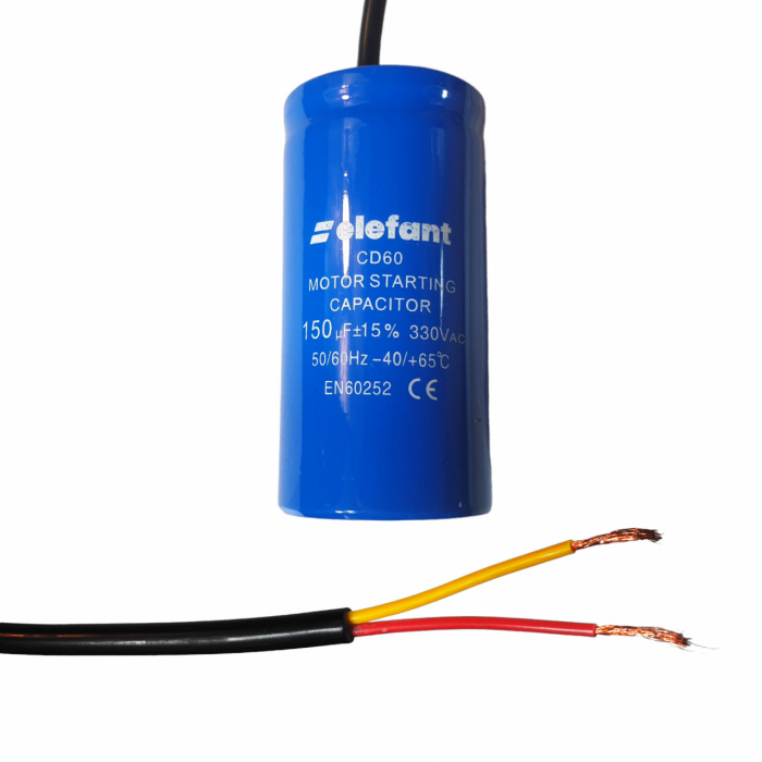 Condensator cu fire CD60 150µF 50x100mm 330V, Elefant [1]