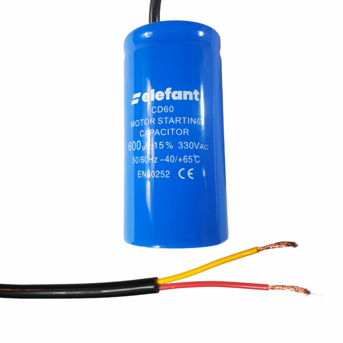 Condensator cu fire CD60 600µF 50x100mm 330V, Elefant [1]