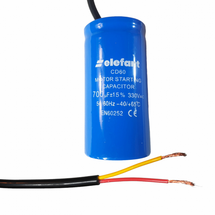 Condensator cu fire CD60 700µF 50x100mm 330V, Elefant [1]