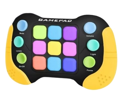 Consola interactiva de jocuri, cu 6 butoane si 600 de niveluri, Galben/Negru [1]
