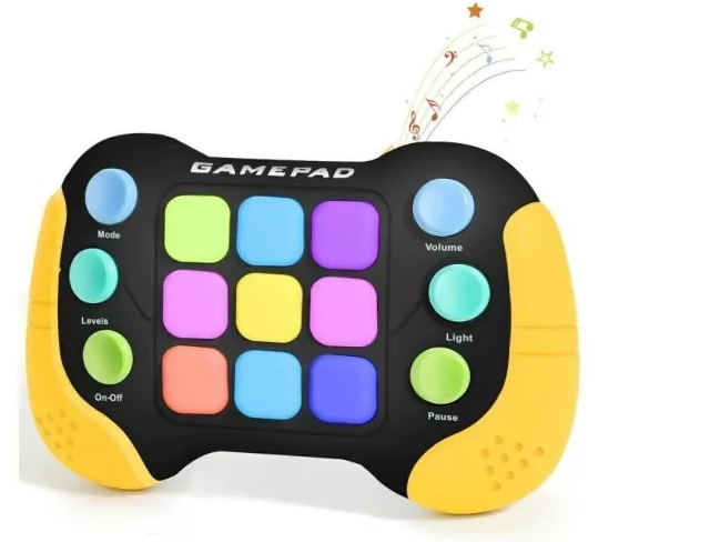 Consola interactiva de jocuri, cu 6 butoane si 600 de niveluri, Galben/Negru [2]
