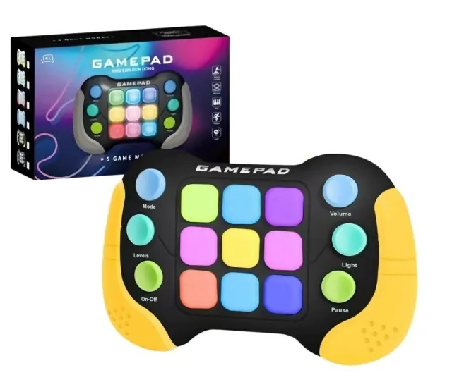 Consola interactiva de jocuri, cu 6 butoane si 600 de niveluri, Galben/Negru [3]