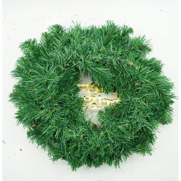 Coronita de Craciun pentru usa, Rosu-Auriu-Verde, 40 cm, PVC, Artificiala, Decorata, Interior/Exterior, Flippy [10]