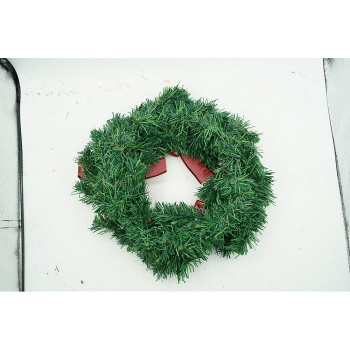Coronita de Craciun pentru usa, Rosu/Verde, 35 cm, PVC, Artificiala, Decorata, Interior/Exterior, Flippy [10]
