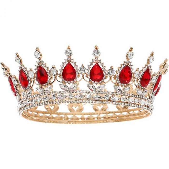 Coronita de Printesa, Flippy, Accesorii Aniversare, Nunta, Petrecere, Gold-Rosu [1]