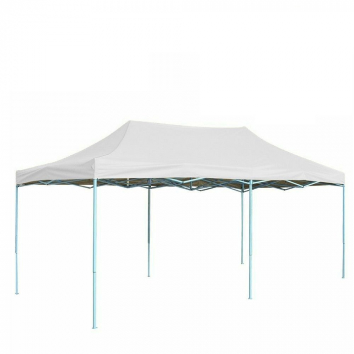 Cort Pavilion 3x6m Alb Pliabil Cadru Metal pentru Curte, Gradina, Evenimente [1]