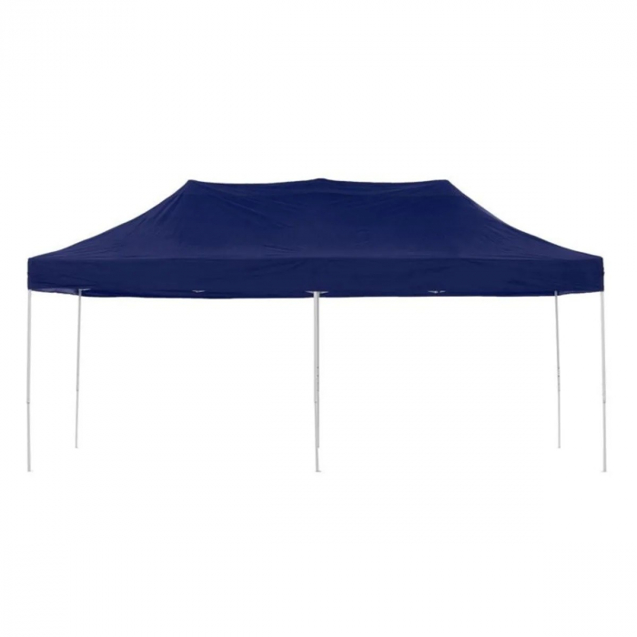 Cort Pavilion 3x6m Albastru Pliabil Cadru Metal pentru Curte, Gradina, Evenimente [3]