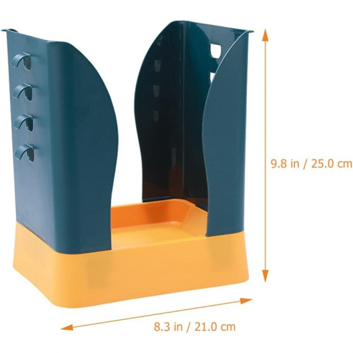 Cos de Gunoi Extensibil, Flippy, din Plastic, Reglabil, Pliabil, Versatil, pentru Bucatarie, Baie sau Birou, Cos Universal, 21x25x17 cm, Albastru Galben [9]