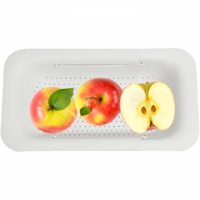 Cos de Scurgere pentru Chiuveta de Bucatarie, Flippy, Plastic, Telescopic, 36x20x5 cm, Alb [5]