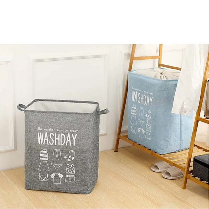 Cos depozitare, Flippy, Deschisa, 72 L, Textil, 30x40x60 cm, Gri, Cu imprimeu [5]