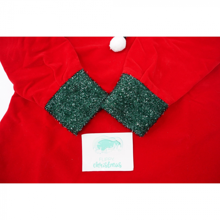 Costum Craciun, Flippy, Fete, Spiridus, rosu, 10 - 13 ani, catifea [4]
