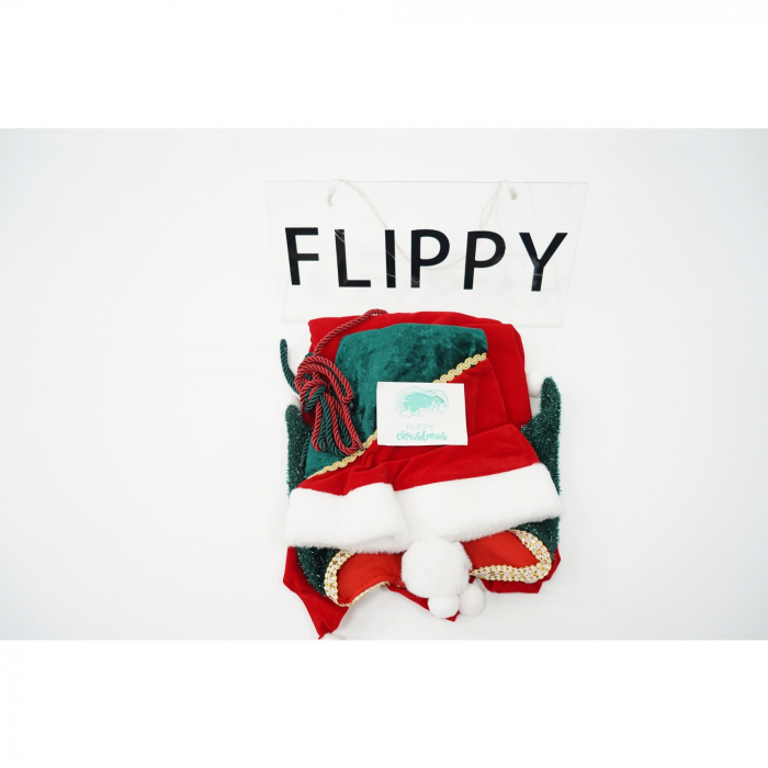 Costum Craciun, Flippy, Fete, Spiridus, rosu, 10 - 13 ani, catifea [5]