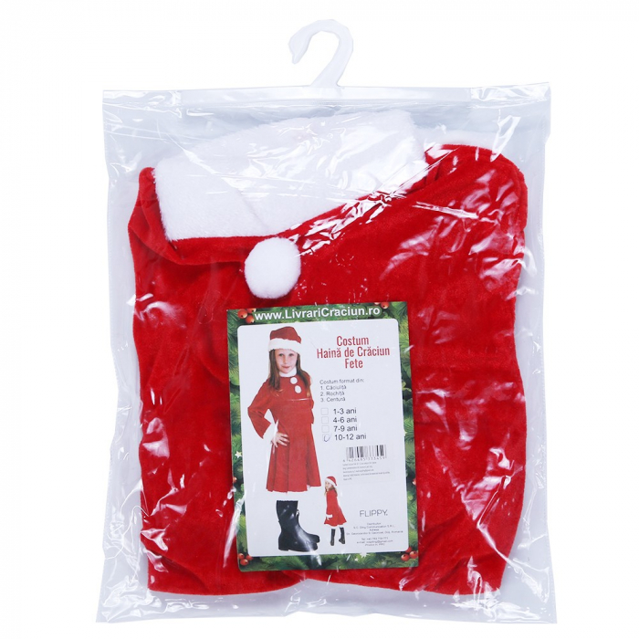 Costum Craciunita Flippy® Fata, 10-12 ani, 3 piese, Catifea [3]