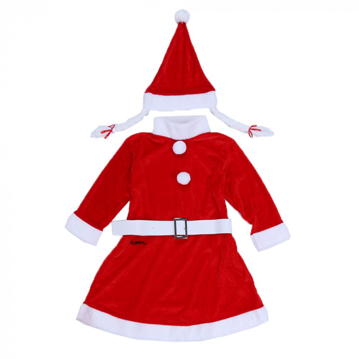 Costum Craciunita Flippy® Fata, 4-6 ani, 3 piese, Catifea [1]