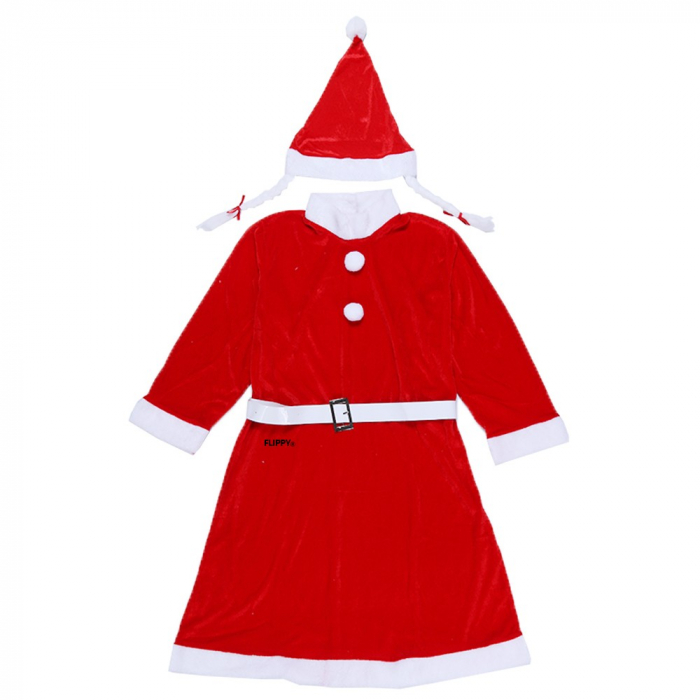 Costum Craciunita Flippy® Femeie, Adult, 3 piese, Catifea [2]