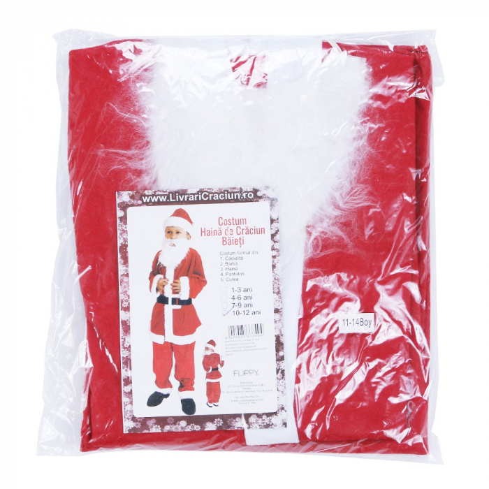 Costum Mos Craciun Flippy® Baiat, 10-12 ani, 5 piese, Polar [3]