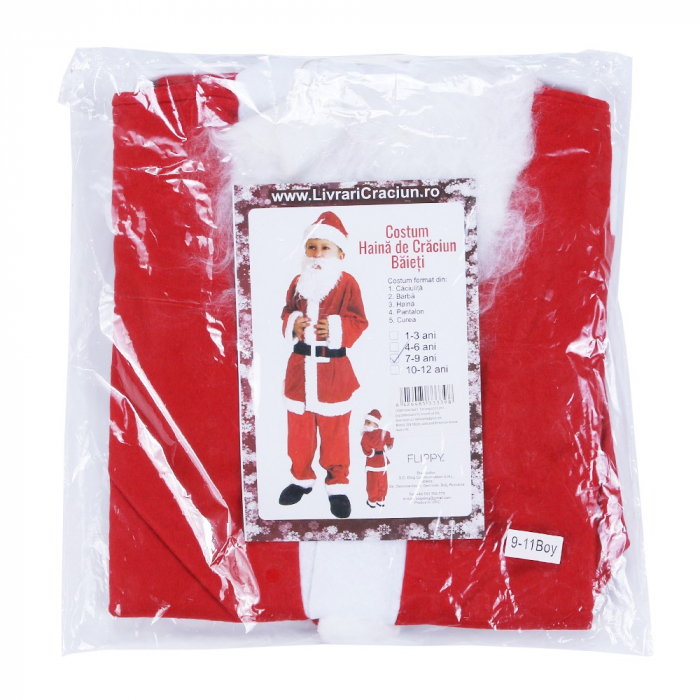 Costum Mos Craciun Flippy® Baiat, 7-9 ani, 5 piese, Polar [3]