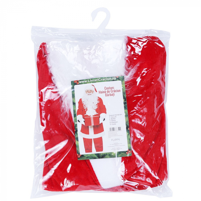 Costum Mos Craciun Flippy® Barbat, Adult, 5 piese, Catifea [3]