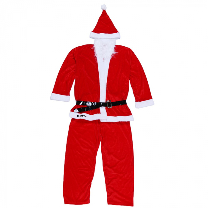Costum Mos Craciun Flippy® Barbat, Adult, 5 piese, Catifea [1]