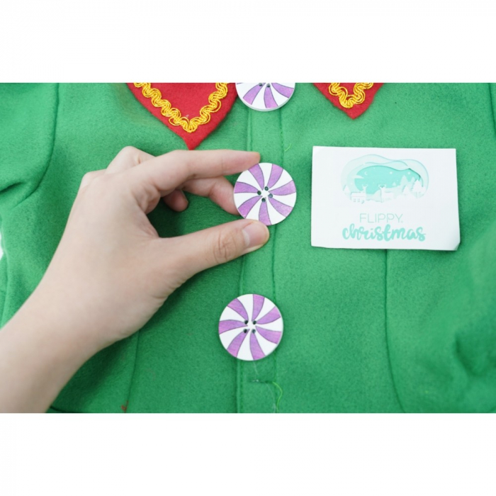 Costum Spiridus, Flippy, Fete, 7-9 ani, Verde, Poliester [3]