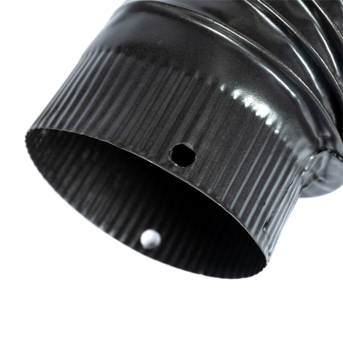 Cot pentru soba pe lemne, 90˚, 120mm, Gri mat [3]