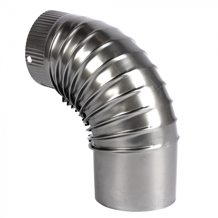 Cot pentru soba pe lemne 90˚ ø120mm 0.4mm, Zincat [3]