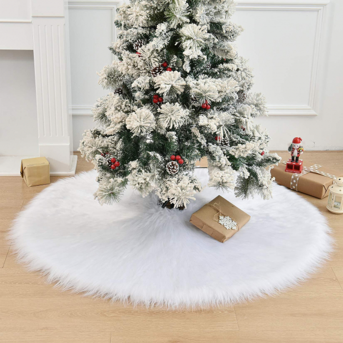 Covor pentru bradul de Craciun White Haipai, diametru 78 cm, blana cu o grosime 2.5-3 cm, alb [1]