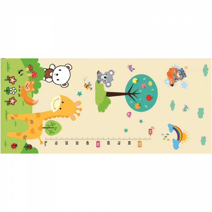Covoras pentru Copii, Flippy, cu 2 Fete, Model ZOO/Ursulet, din XPE+PE, Impermeabil, Antiderapant, Protectie Termica, +3 Luni, Pliabil, 180 x 200 x 1.5 cm, Multicolor [2]