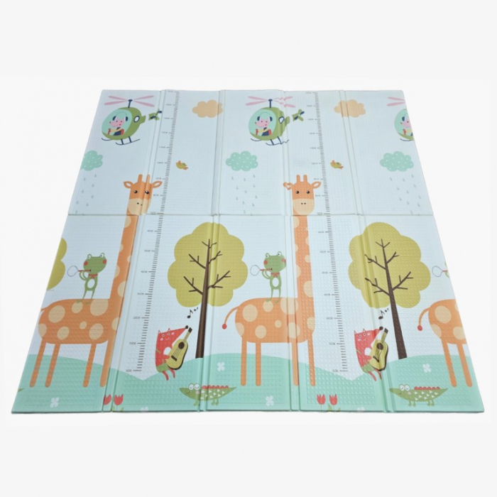 Covoras de Joaca pentru Copii Termic cu 2 Fete, Flippy, Model Girafe si Pinguini, cu Spuma, Impermeabil, Antiderapant, 200cm x 180cm x 1cm [5]