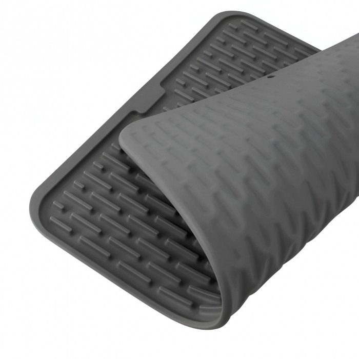 Covoras din Silicon pentru Scurgere Vase, Flippy, Uz Casnic, Rezistent la Temperaturi Ridicate, Izolator, 43x32.5 cm, Negru [8]