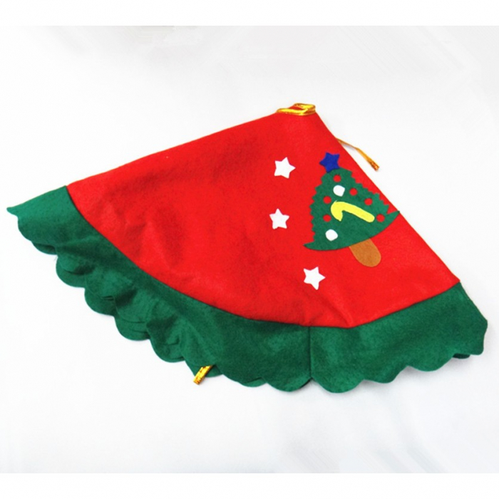 Covoras pentru bradul de Craciun Flippy, lana, rosu/verde, 60 cm [3]