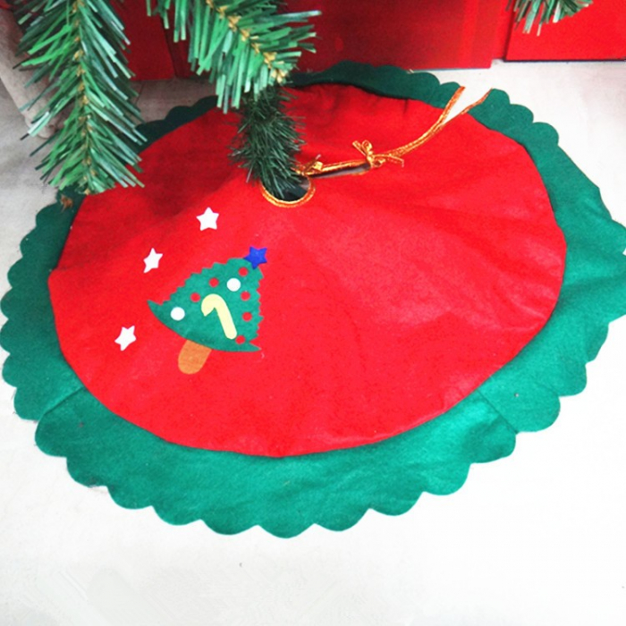 Covoras pentru bradul de Craciun Flippy, lana, rosu/verde, 60 cm [4]