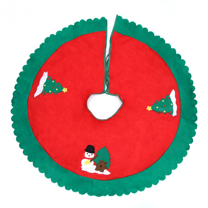 Covoras pentru bradul de Craciun Flippy, lana, rosu/verde, 90 cm [1]